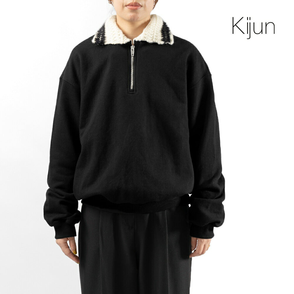 キジュン KIJUN スウェット ハーフジップ レディース Crochet Collar Half Zip-Up Pullover 254WTPSWM01