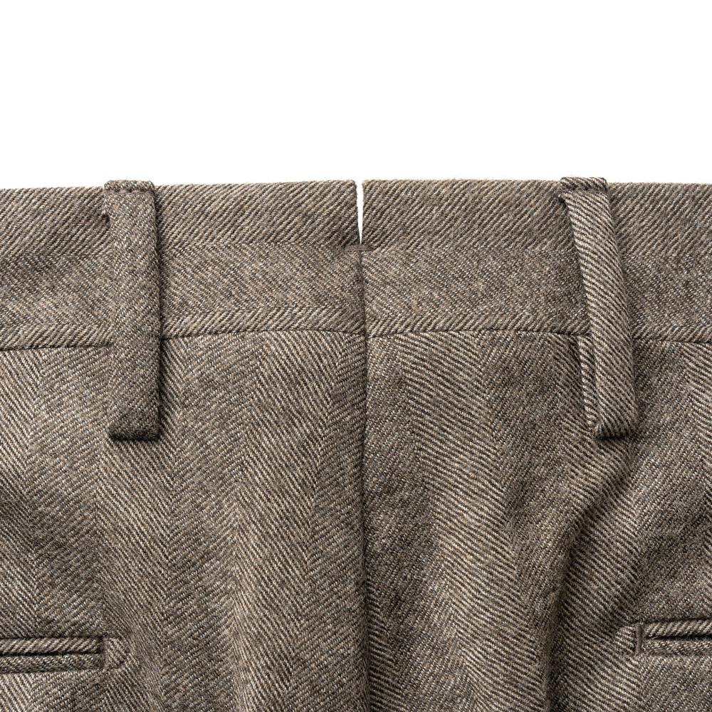 ジェルマーノ GERMANO スラックス 321G-9619 ワンプリーツ ウール ヘリンボーン ブラウン グレー 24秋冬 テーパード シャドーストライプ スラックス ストレッチ ワンプリーツ ビジネス メンズ イタリア パンツ