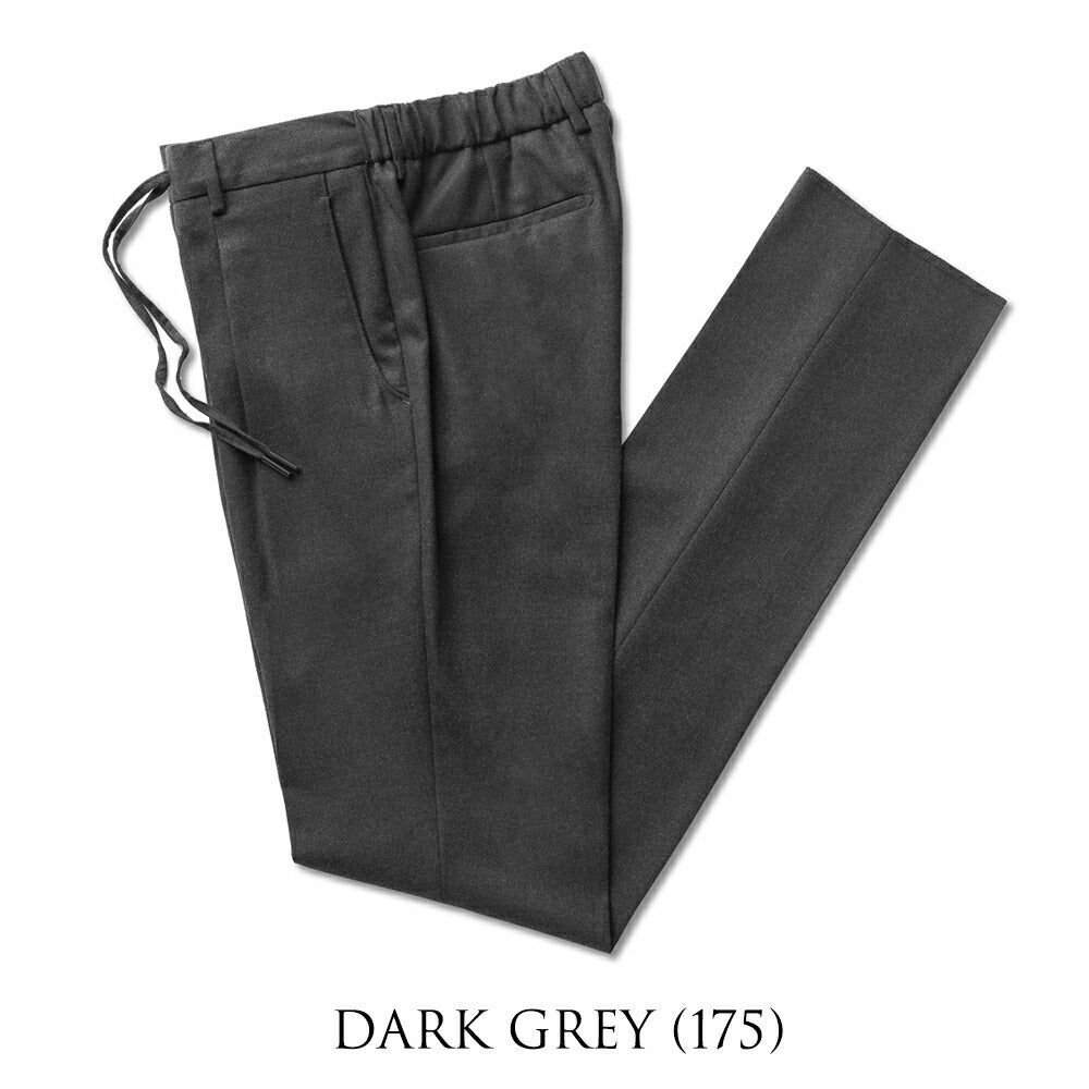 ジェルマーノ GERMANO 323G-9613 イージースラックス 24AW ドローコード テクノウール パンツ ウール テーパード スラックス ストレッチ ワンプリーツ ウォッシャブル メンズ メンズスラックス 秋冬 ビジネス カジュアル ダークグレー ミディアムグレー