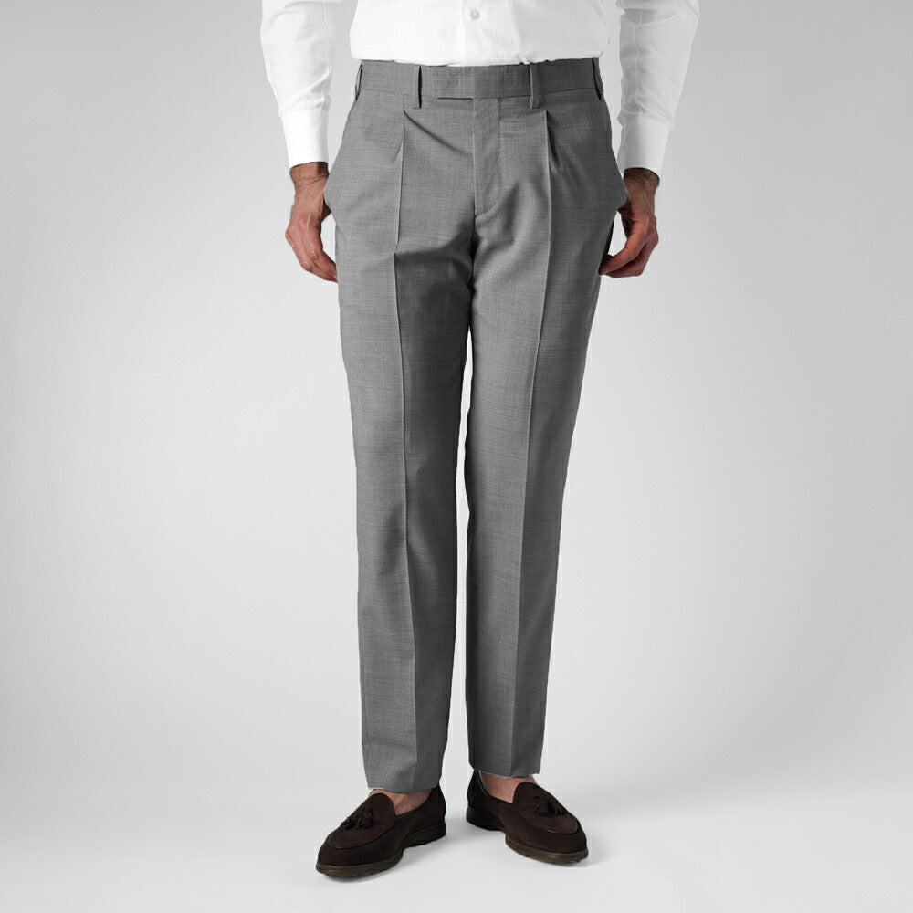 ジェルマーノ GERMANO 373G-2603 スラックス ワンプリーツ ウール ニューヨークフィット スリムフィット 25春夏 ダークグレー ライトグレー テーパード スラックス ストレッチ ウォッシャブル ワンタック ビジネス メンズ インポート イタリア