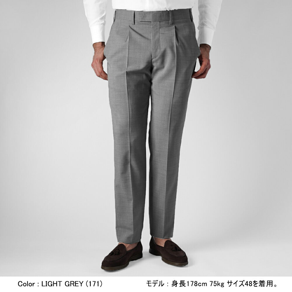 ジェルマーノ GERMANO 373G-2603 スラックス ワンプリーツ ウール ニューヨークフィット スリムフィット 25春夏 ダークグレー ライトグレー テーパード スラックス ストレッチ ウォッシャブル ワンタック ビジネス メンズ インポート イタリア