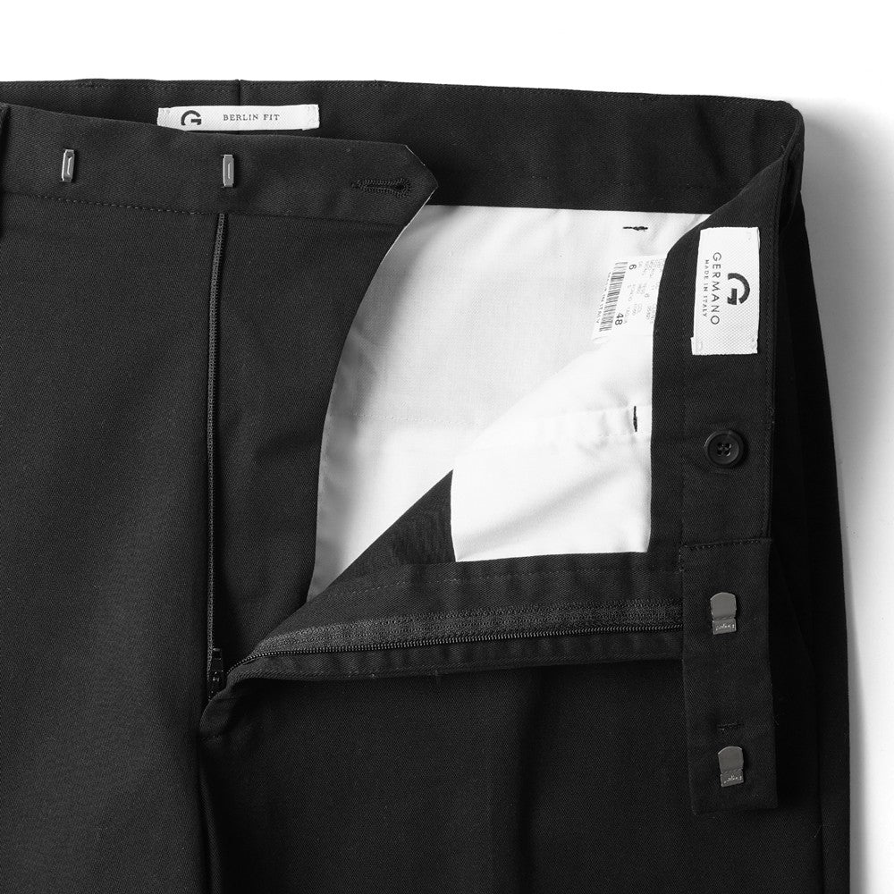 ジェルマーノ GERMANO チノ ノープリーツ 3ONG-3822 後染め ギャバジン コットン ワイド パンツ ストレッチ チノ 25秋冬 ブラック ベージュ カーキ チノパン チノパンツ インポートイタリア