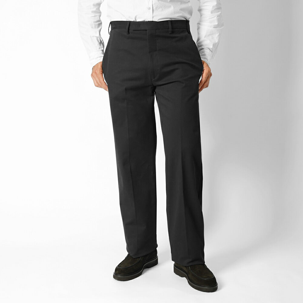 ジェルマーノ GERMANO チノ ノープリーツ 3ONG-3822 後染め ギャバジン コットン ワイド パンツ ストレッチ チノ 25秋冬 ブラック ベージュ カーキ チノパン チノパンツ インポートイタリア