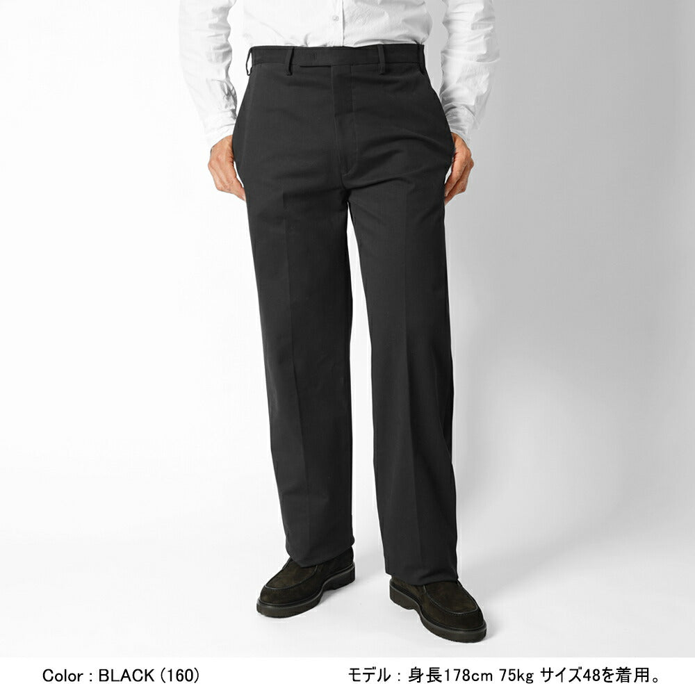 ジェルマーノ GERMANO チノ ノープリーツ 3ONG-3822 後染め ギャバジン コットン ワイド パンツ ストレッチ チノ 25秋冬 ブラック ベージュ カーキ チノパン チノパンツ インポートイタリア