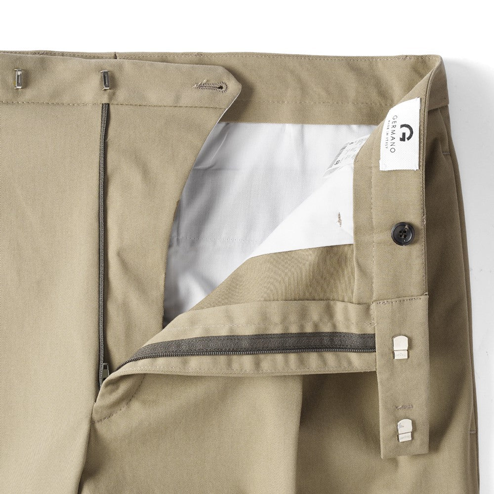 ジェルマーノ GERMANO ワイドチノ ツープリーツ 3OSG-3822 後染め ギャバジン コットン チノ ワイド パンツ ストレッチ チノ 25秋冬 ブラック ネイビー ベージュ カーキ チノパン チノパンツ インポートイタリア