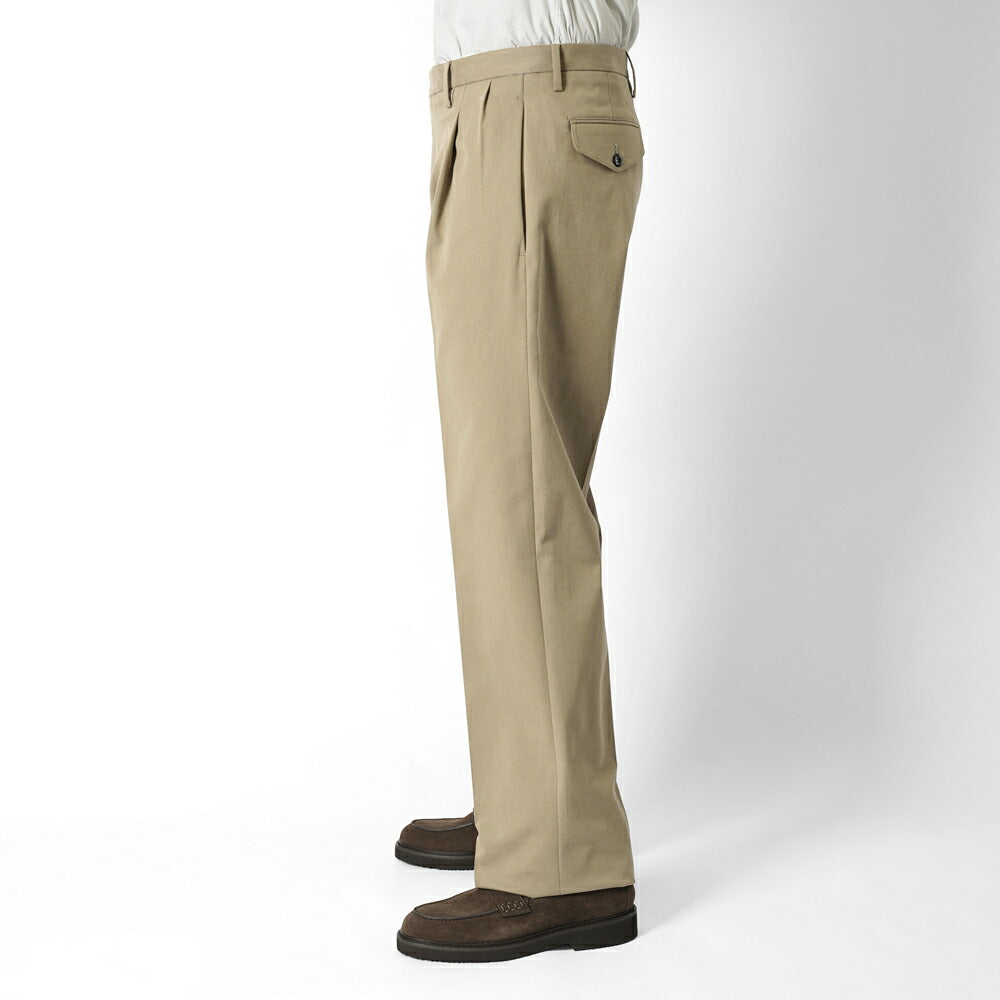 ジェルマーノ GERMANO ワイドチノ ツープリーツ 3OSG-3822 後染め ギャバジン コットン チノ ワイド パンツ ストレッチ チノ 25秋冬 ブラック ネイビー ベージュ カーキ チノパン チノパンツ インポートイタリア