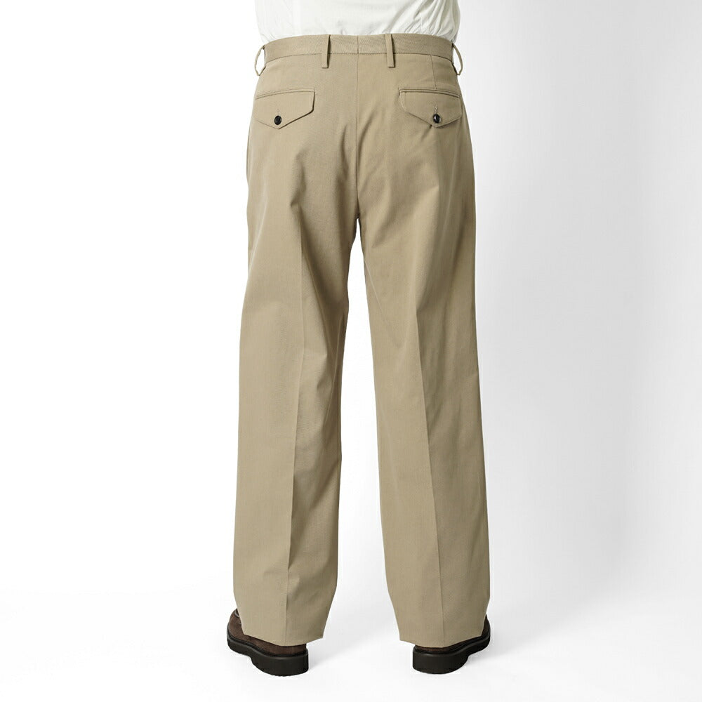 ジェルマーノ GERMANO ワイドチノ ツープリーツ 3OSG-3822 後染め ギャバジン コットン チノ ワイド パンツ ストレッチ チノ 25秋冬 ブラック ネイビー ベージュ カーキ チノパン チノパンツ インポートイタリア