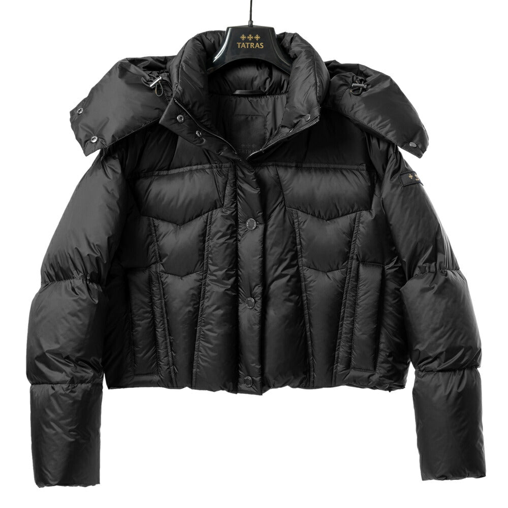 【返品不可】タトラス TATRAS ダウンジャケット レディース SPIRA スピラ LTKE24A4259-D ダウン ブラック 冬 軽量 暖かい 大きいサイズ アウター ショート丈 クロップド丈 ショート ブランド 高級 シンプル カジュアル きれいめ フード付き