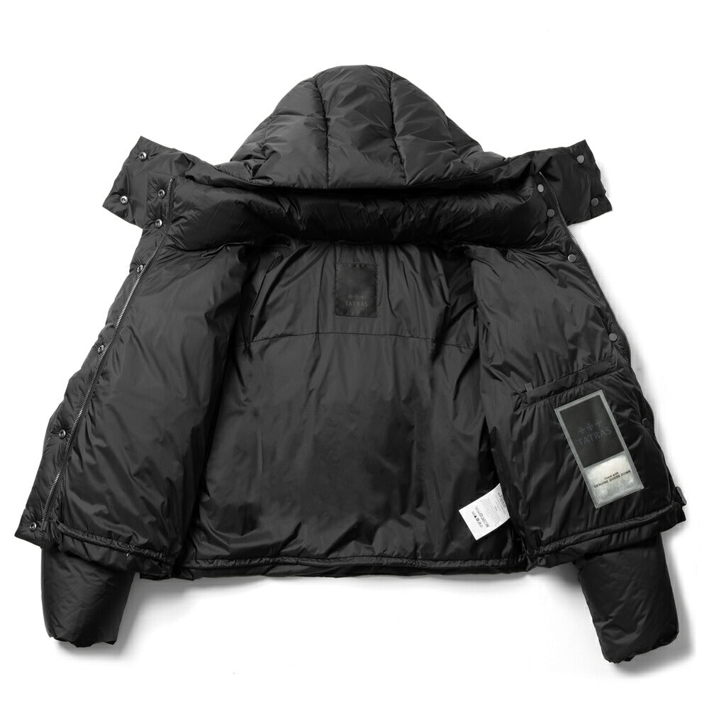 【返品不可】タトラス TATRAS ダウンジャケット レディース SPIRA スピラ LTKE24A4259-D ダウン ブラック 冬 軽量 暖かい 大きいサイズ アウター ショート丈 クロップド丈 ショート ブランド 高級 シンプル カジュアル きれいめ フード付き