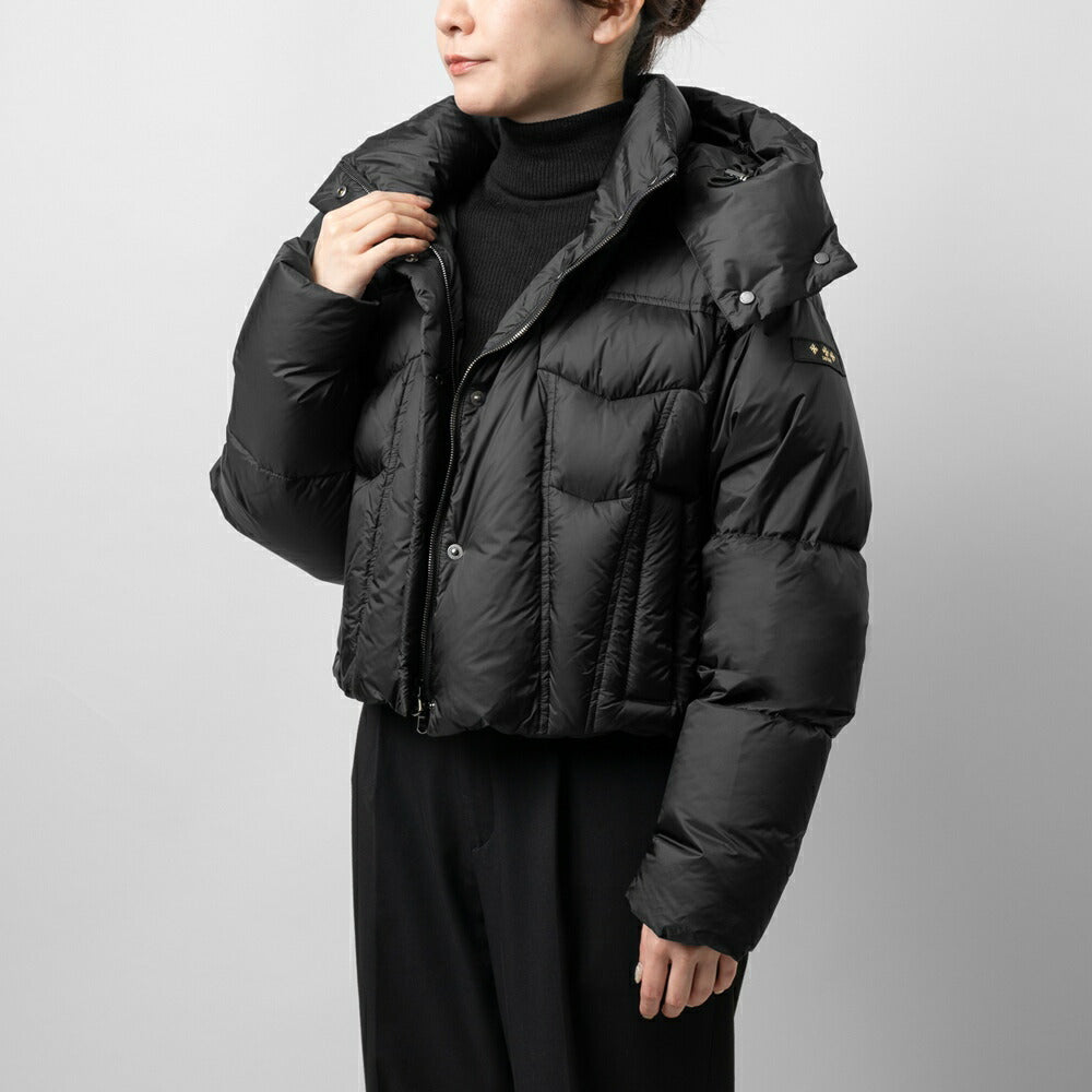 【返品不可】タトラス TATRAS ダウンジャケット レディース SPIRA スピラ LTKE24A4259-D ダウン ブラック 冬 軽量 暖かい 大きいサイズ アウター ショート丈 クロップド丈 ショート ブランド 高級 シンプル カジュアル きれいめ フード付き