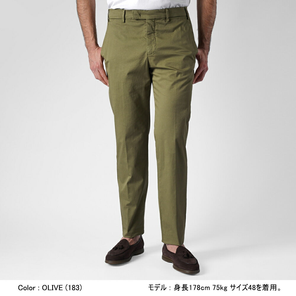 ジェルマーノ GERMANO スリムチノ 570G-2903 後染め ギャバジン コットン パンツ ストレッチ チノ 25春夏 ブラック グレー ベージュ カーキ グレー ネイビー チノパン チノパンツ テーパード インポートイタリア