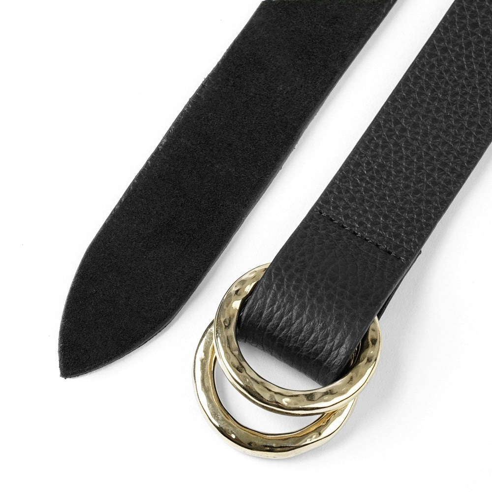 D'AMICO ダミーコ リングベルト ゴールドバックル シルバーバックル レザー x スエード ACU2452 ブラック Andrea D'AMICO アンドレアダミコ メンズベルト 無段階ベルト 無段階調整ベルト 穴無しベルト 穴なし 本革 牛革 レザーベルト 紳士ベルト 男性用ベルト カジュアル