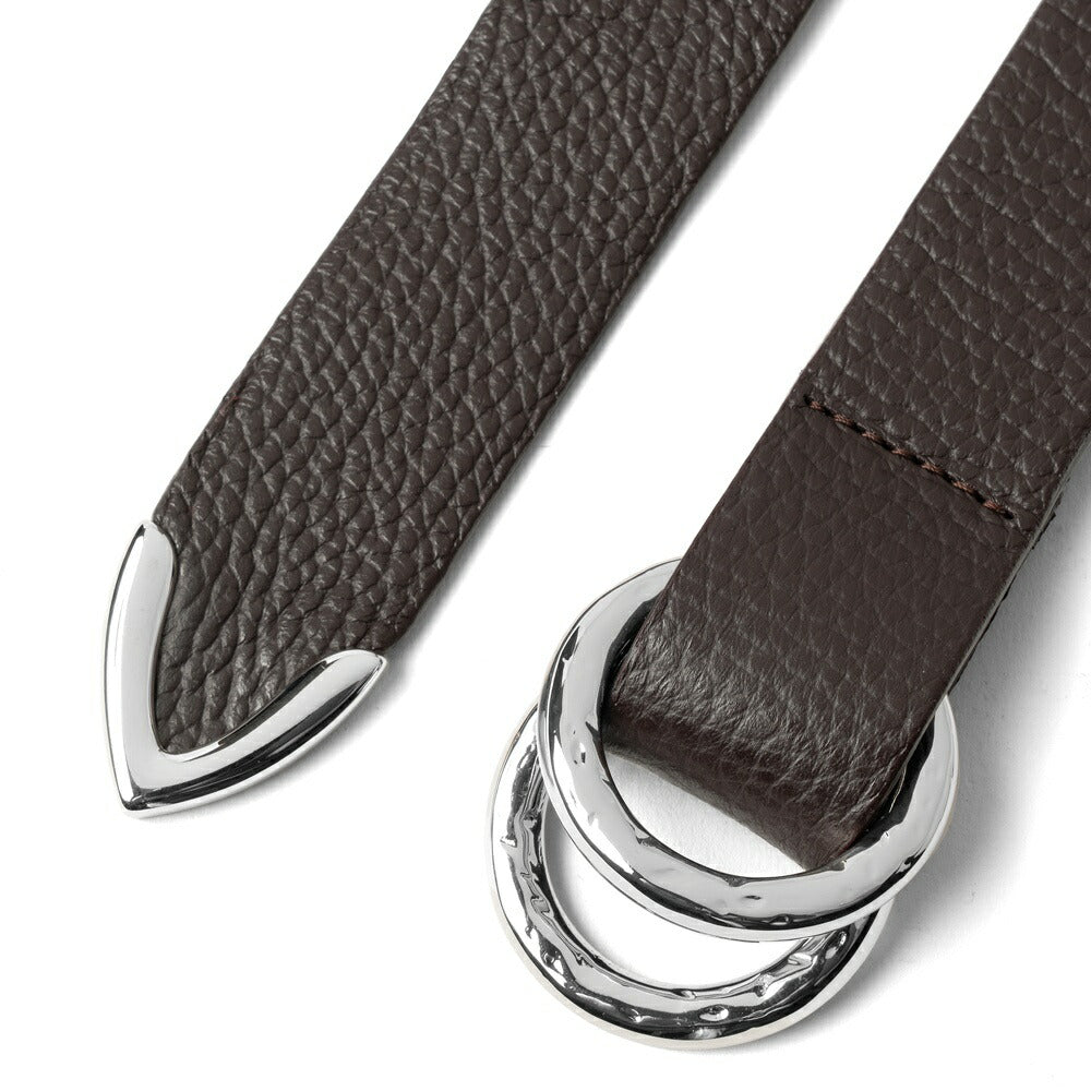 D'AMICO ダミーコ リングベルト プンターレ シルバーバックル レザー ACU2452 ブラック ダークブラウン Andrea D'AMICO アンドレアダミコ メンズベルト メンズ ベルト 垂らす 本革 牛革 レザーベルト 男性用ベルト カジュアル ドレス ビジネス イタリア インポート