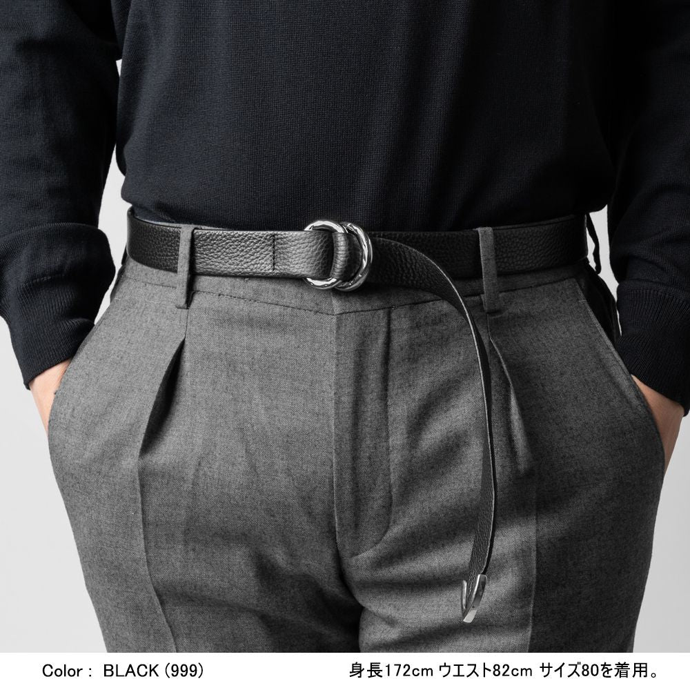 D'AMICO ダミーコ リングベルト プンターレ シルバーバックル レザー ACU2452 ブラック ダークブラウン Andrea D'AMICO アンドレアダミコ メンズベルト メンズ ベルト 垂らす 本革 牛革 レザーベルト 男性用ベルト カジュアル ドレス ビジネス イタリア インポート