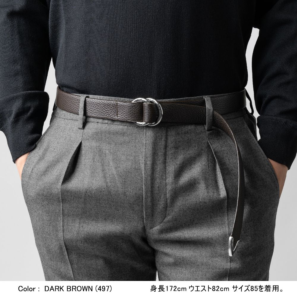 D'AMICO ダミーコ リングベルト プンターレ シルバーバックル レザー ACU2452 ブラック ダークブラウン Andrea D'AMICO アンドレアダミコ メンズベルト メンズ ベルト 垂らす 本革 牛革 レザーベルト 男性用ベルト カジュアル ドレス ビジネス イタリア インポート