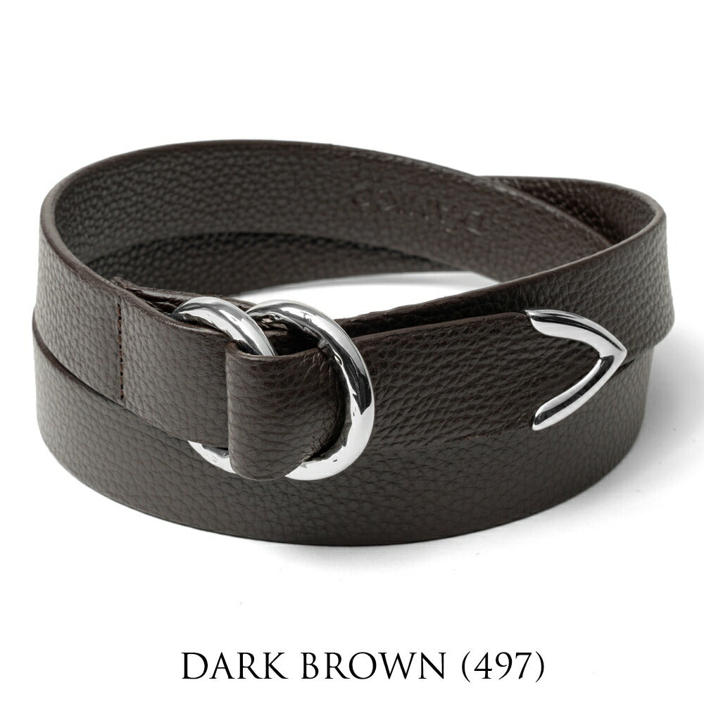 D'AMICO ダミーコ リングベルト プンターレ シルバーバックル レザー ACU2452 ブラック ダークブラウン Andrea D'AMICO アンドレアダミコ メンズベルト メンズ ベルト 垂らす 本革 牛革 レザーベルト 男性用ベルト カジュアル ドレス ビジネス イタリア インポート