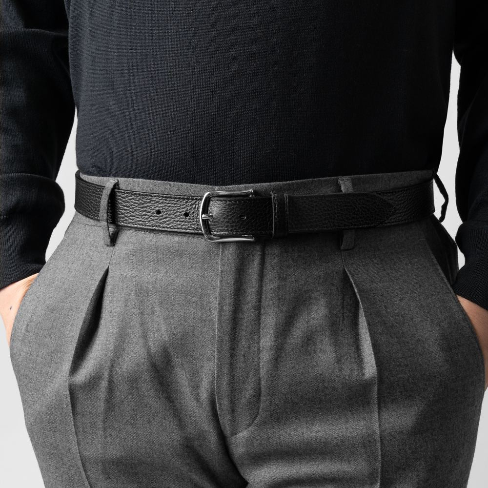 D'AMICO ダミーコ カーフベルト シボ革 レザー ACU2973 ブラック ダークブラウン Andrea D'AMICO アンドレアダミコ メンズベルト 本革 牛革 レザーベルト 革ベルト 紳士ベルト 紳士用ベルト 男性用ベルト 男性ベルト 黒 シンプル おしゃれ