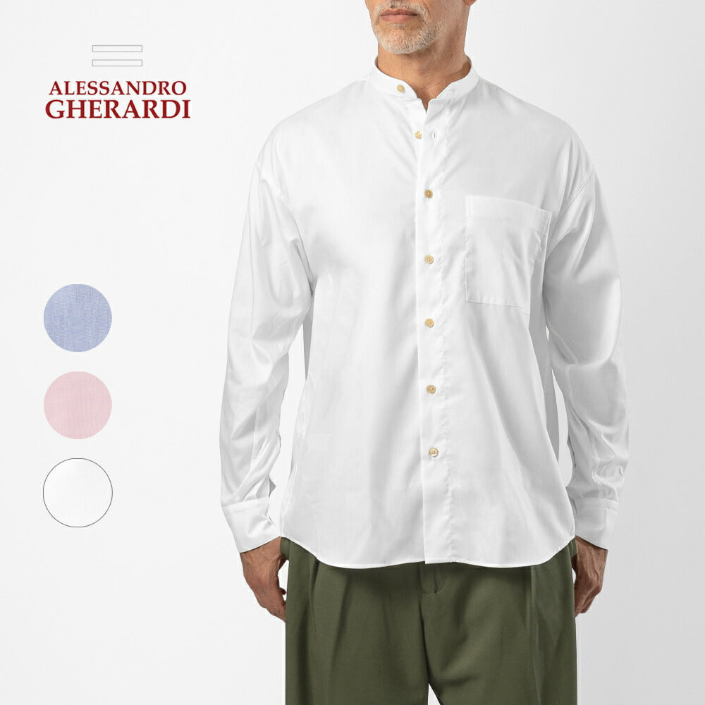 アレッサンドロゲラルディ ALESSANDRO GHERARDI バンドカラーシャツ KORI6 75X3