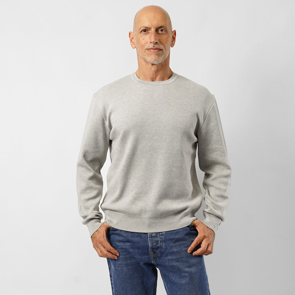 アウグストアール Augusto.R 233-62804 コットンニット クルーネック メンズ ミドルゲージニット セーター ミドルゲージ 長袖 ニット ブランド 日本製  ブラック  ネイビー グレー ダークブルー オレンジ ダークグリーン ベージュ ライトグレー ダークグレー 秋 冬