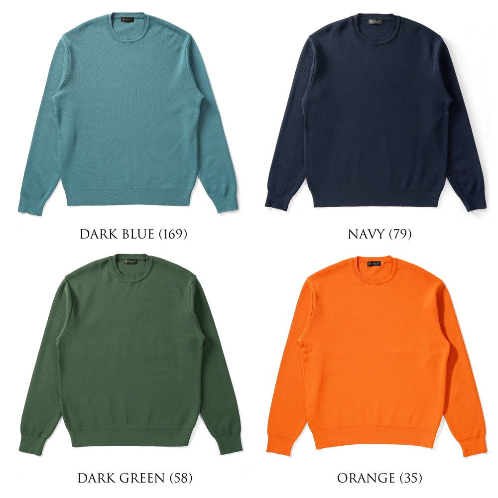 アウグストアール Augusto.R 233-62804 コットンニット クルーネック メンズ ミドルゲージニット セーター ミドルゲージ 長袖 ニット ブランド 日本製  ブラック  ネイビー グレー ダークブルー オレンジ ダークグリーン ベージュ ライトグレー ダークグレー 秋 冬