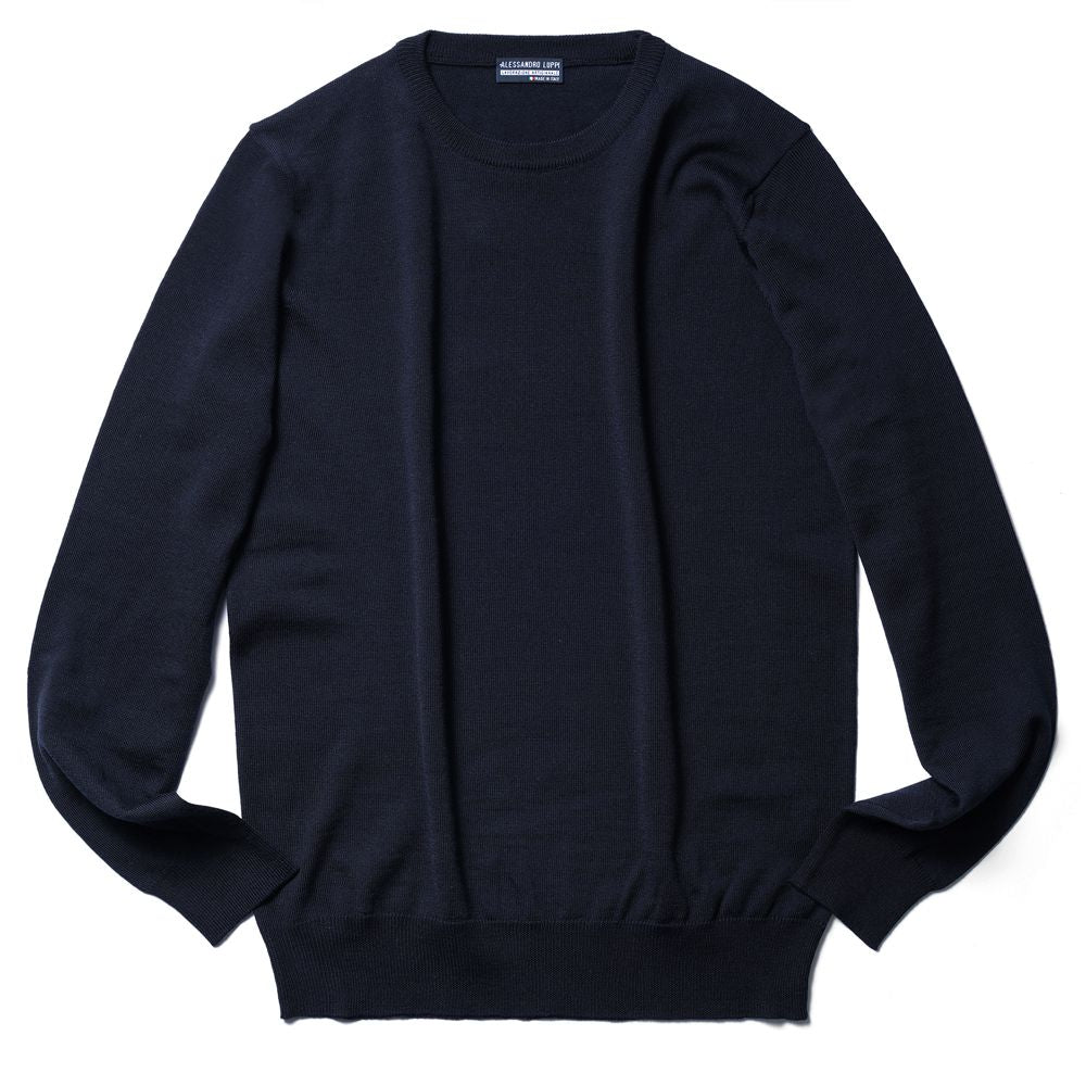 アレッサンドロルッピ ALESSANDRO LUPPI クルーネック ニット 25AW メンズ エクストラファインメリノウール 1220 クルーネックニット メンズニット ニットトップス 丸首 シンプル 男性ニット 薄手ニット ブランド 高級 シンプルニット 薄手 インナー カラー