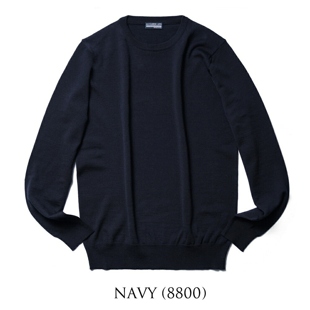 アレッサンドロルッピ ALESSANDRO LUPPI クルーネック ニット 25AW メンズ エクストラファインメリノウール 1220 クルーネックニット メンズニット ニットトップス 丸首 シンプル 男性ニット 薄手ニット ブランド 高級 シンプルニット 薄手 インナー カラー