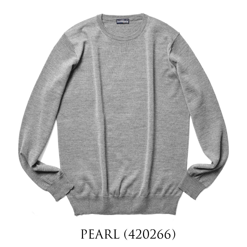 アレッサンドロルッピ ALESSANDRO LUPPI クルーネック ニット 25AW メンズ エクストラファインメリノウール 1220 クルーネックニット メンズニット ニットトップス 丸首 シンプル 男性ニット 薄手ニット ブランド 高級 シンプルニット 薄手 インナー カラー