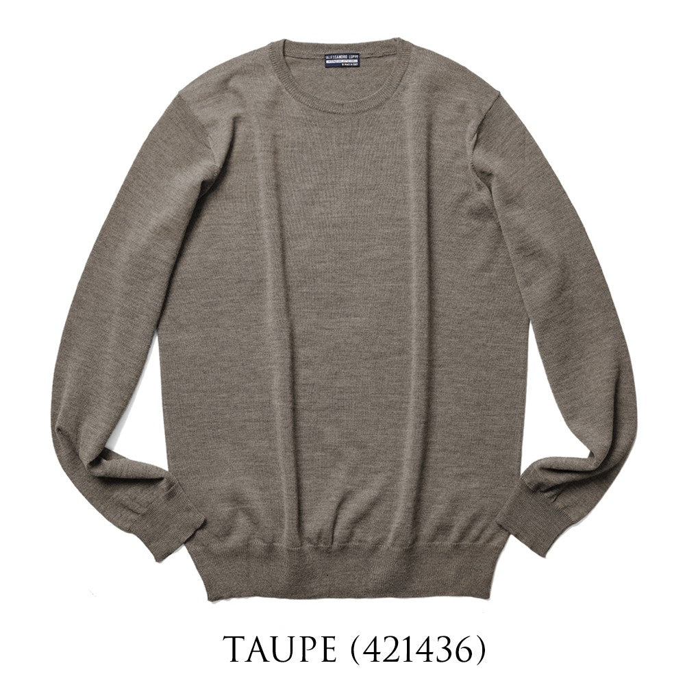 アレッサンドロルッピ ALESSANDRO LUPPI クルーネック ニット 25AW メンズ エクストラファインメリノウール 1220 クルーネックニット メンズニット ニットトップス 丸首 シンプル 男性ニット 薄手ニット ブランド 高級 シンプルニット 薄手 インナー カラー