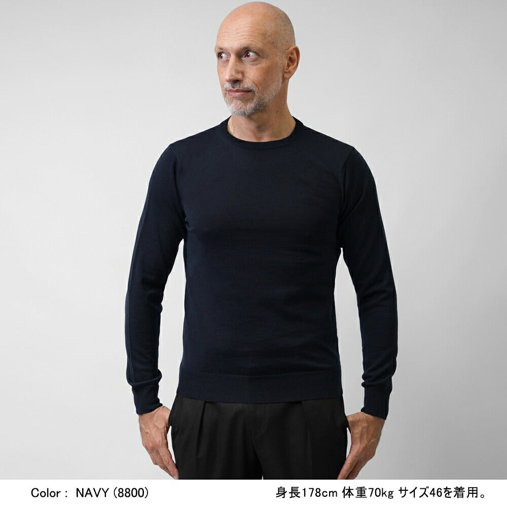 アレッサンドロルッピ ALESSANDRO LUPPI クルーネック ニット 25AW メンズ エクストラファインメリノウール 1220 クルーネックニット メンズニット ニットトップス 丸首 シンプル 男性ニット 薄手ニット ブランド 高級 シンプルニット 薄手 インナー カラー