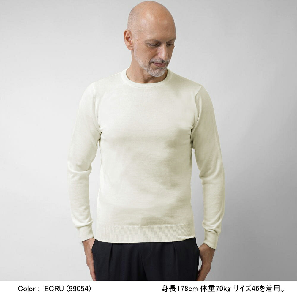 アレッサンドロルッピ ALESSANDRO LUPPI クルーネック ニット 25AW メンズ エクストラファインメリノウール 1220 クルーネックニット メンズニット ニットトップス 丸首 シンプル 男性ニット 薄手ニット ブランド 高級 シンプルニット 薄手 インナー カラー