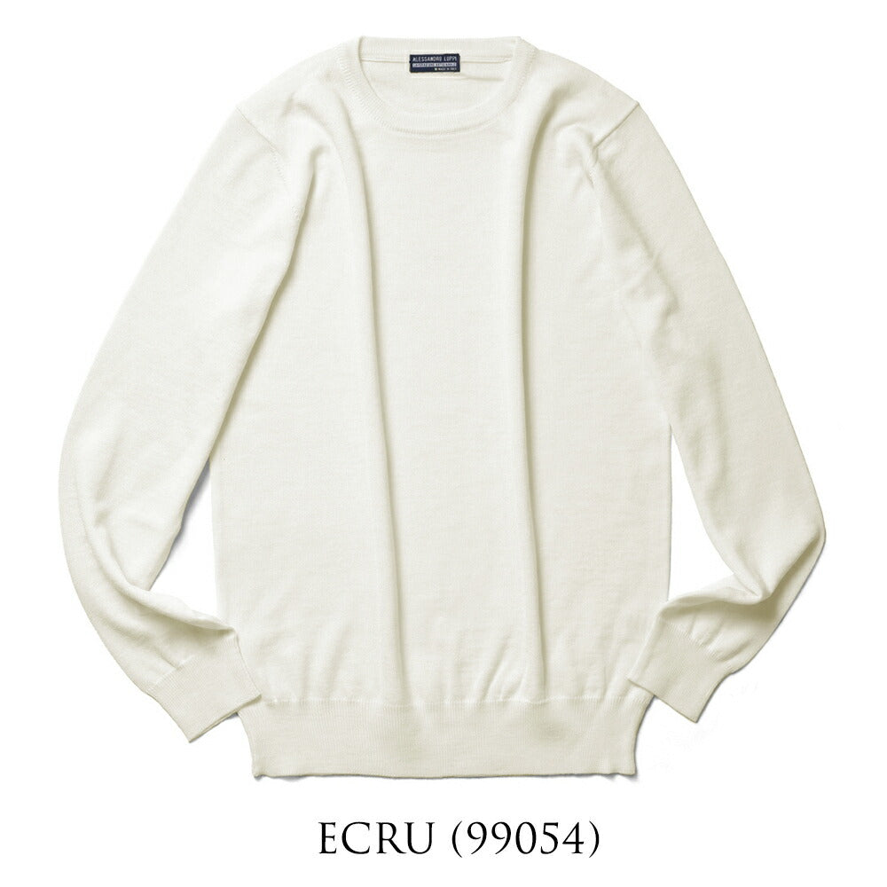 アレッサンドロルッピ ALESSANDRO LUPPI クルーネック ニット 25AW メンズ エクストラファインメリノウール 1220 クルーネックニット メンズニット ニットトップス 丸首 シンプル 男性ニット 薄手ニット ブランド 高級 シンプルニット 薄手 インナー カラー