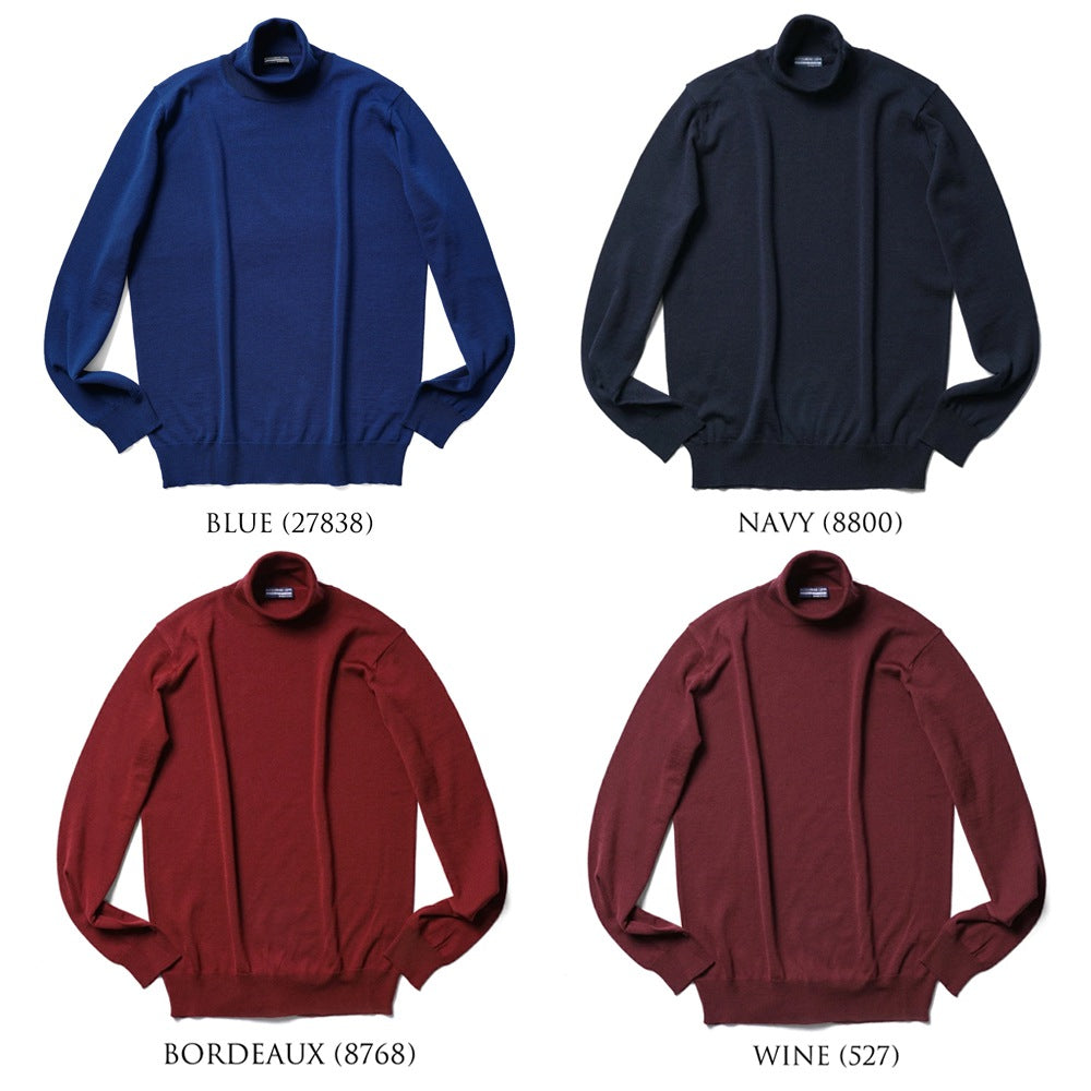 アレッサンドロルッピ ALESSANDRO LUPPI タートルネック ニット 25AW メンズ エクストラファインメリノウール 1224 ハイネックセーター メンズセーター メンズニット 薄手 シンプル カラー 薄手ニット ハイネック メリノウール インナー