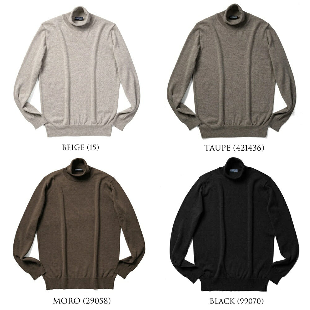 アレッサンドロルッピ ALESSANDRO LUPPI タートルネック ニット 25AW メンズ エクストラファインメリノウール 1224 ハイネックセーター メンズセーター メンズニット 薄手 シンプル カラー 薄手ニット ハイネック メリノウール インナー