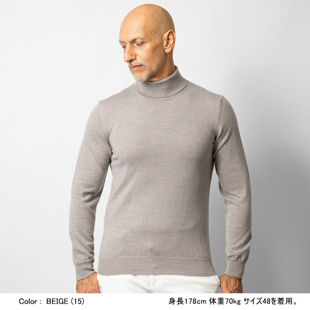 アレッサンドロルッピ ALESSANDRO LUPPI タートルネック ニット 25AW メンズ エクストラファインメリノウール 1224 ハイネックセーター メンズセーター メンズニット 薄手 シンプル カラー 薄手ニット ハイネック メリノウール インナー