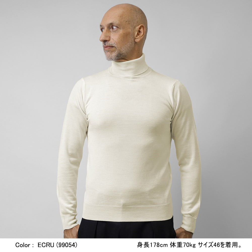 アレッサンドロルッピ ALESSANDRO LUPPI タートルネック ニット 25AW メンズ エクストラファインメリノウール 1224 ハイネックセーター メンズセーター メンズニット 薄手 シンプル カラー 薄手ニット ハイネック メリノウール インナー