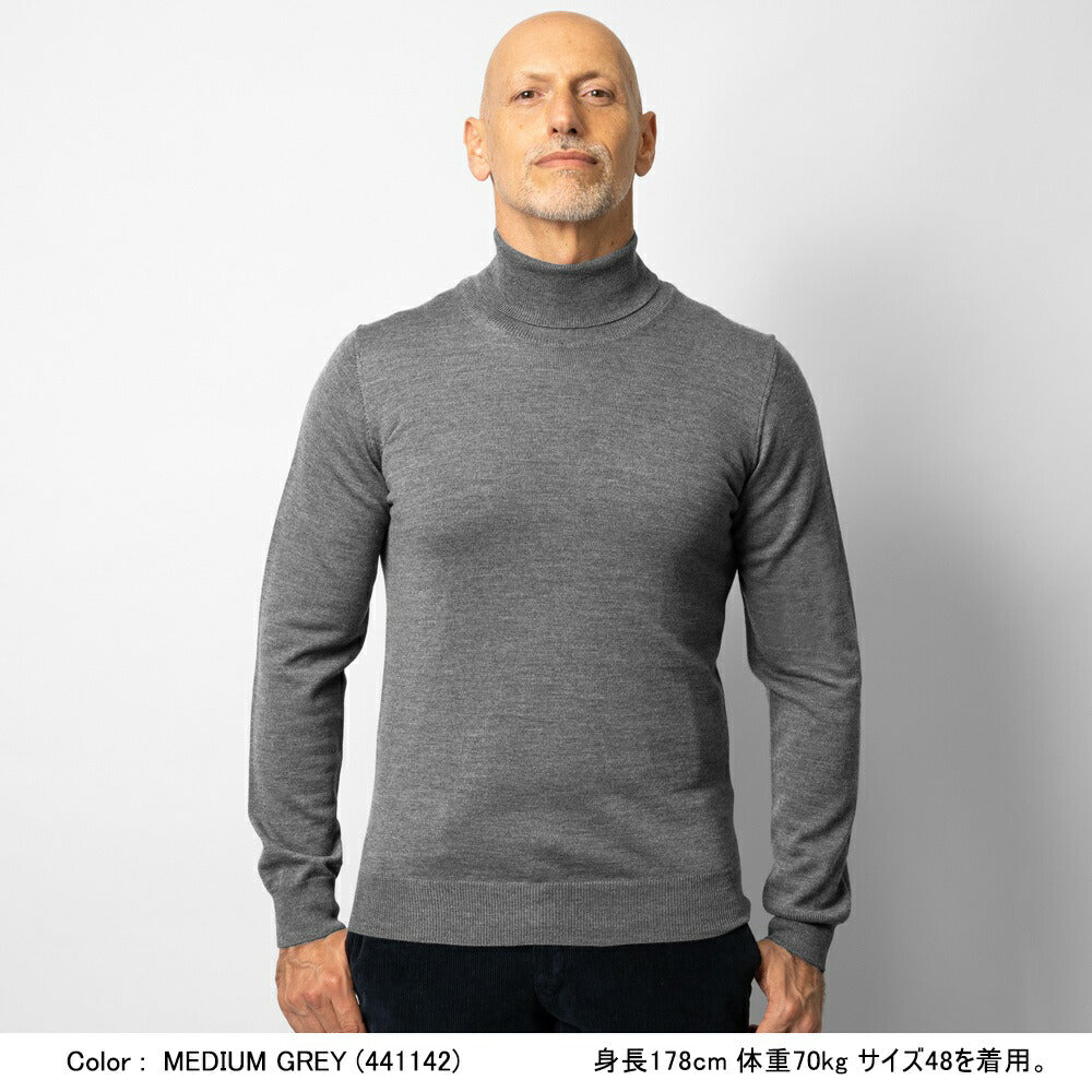 アレッサンドロルッピ ALESSANDRO LUPPI タートルネック ニット 25AW メンズ エクストラファインメリノウール 1224 ハイネックセーター メンズセーター メンズニット 薄手 シンプル カラー 薄手ニット ハイネック メリノウール インナー