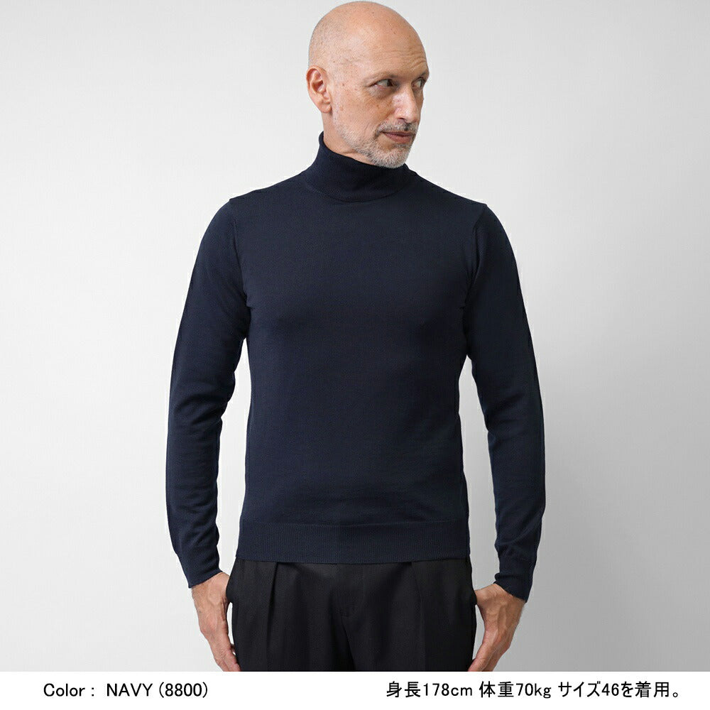 アレッサンドロルッピ ALESSANDRO LUPPI タートルネック ニット 25AW メンズ エクストラファインメリノウール 1224 ハイネックセーター メンズセーター メンズニット 薄手 シンプル カラー 薄手ニット ハイネック メリノウール インナー