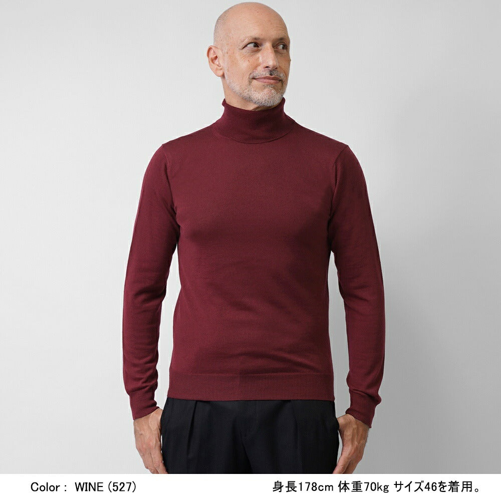アレッサンドロルッピ ALESSANDRO LUPPI タートルネック ニット 25AW メンズ エクストラファインメリノウール 1224 ハイネックセーター メンズセーター メンズニット 薄手 シンプル カラー 薄手ニット ハイネック メリノウール インナー