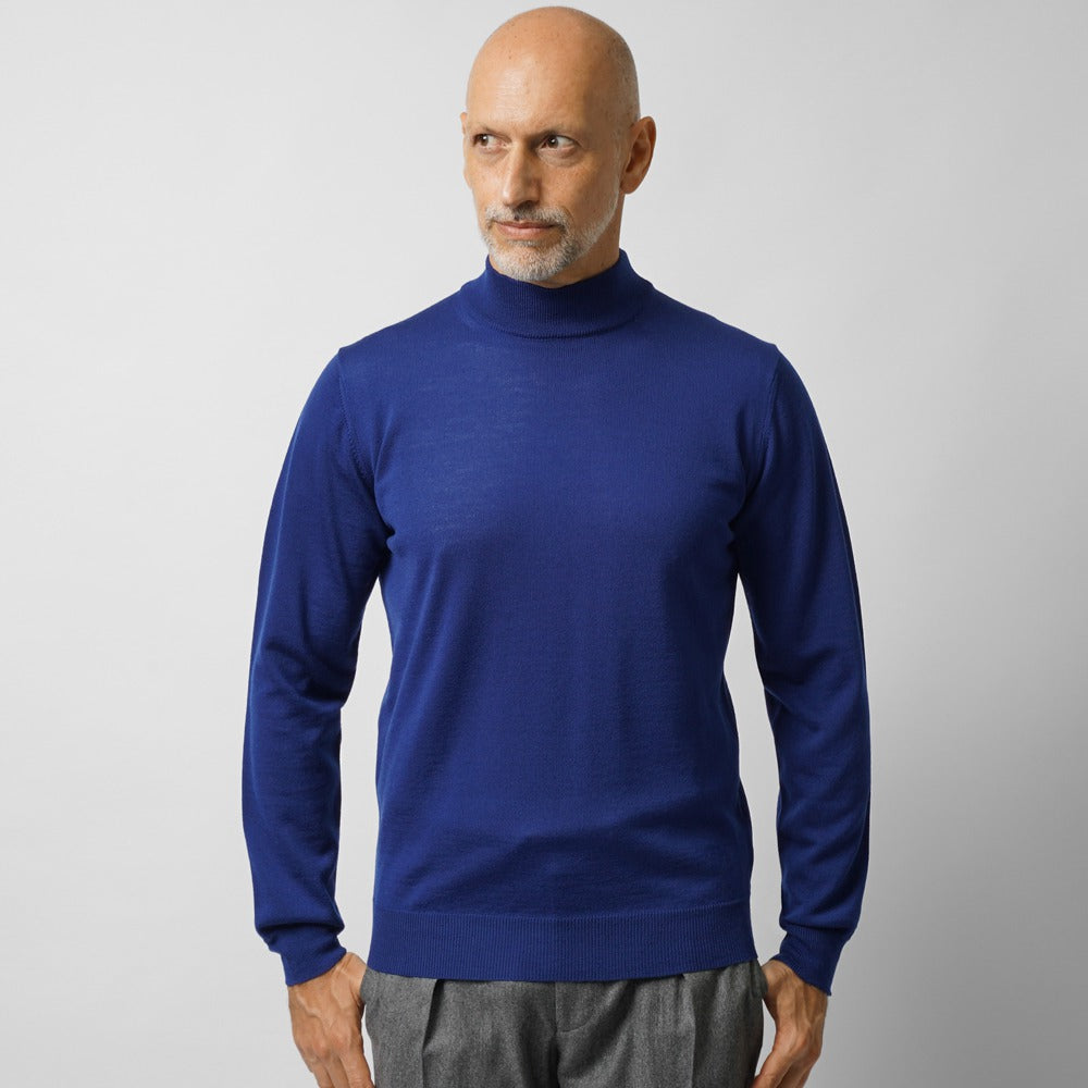 アレッサンドロルッピ ALESSANDRO LUPPI モックネック ハイネック ニット 1222 25AW メンズ ハイゲージ ウールニット エクストラファインメリノウール モックネックニット セーター 長袖 ブルー ブラック ネイビー ホワイト ワイン ブラウン グレー ベージュ