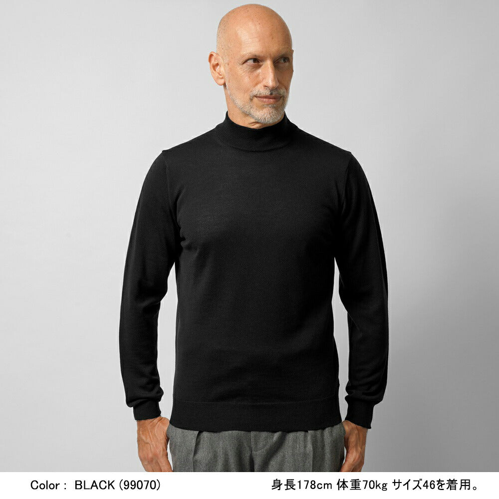 アレッサンドロルッピ ALESSANDRO LUPPI モックネック ハイネック ニット 1222 25AW メンズ ハイゲージ ウールニット エクストラファインメリノウール モックネックニット セーター 長袖 ブルー ブラック ネイビー ホワイト ワイン ブラウン グレー ベージュ
