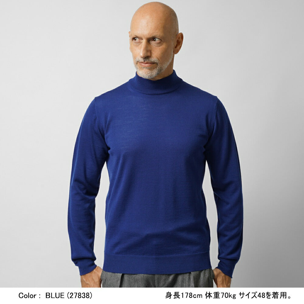 アレッサンドロルッピ ALESSANDRO LUPPI モックネック ハイネック ニット 1222 25AW メンズ ハイゲージ ウールニット エクストラファインメリノウール モックネックニット セーター 長袖 ブルー ブラック ネイビー ホワイト ワイン ブラウン グレー ベージュ