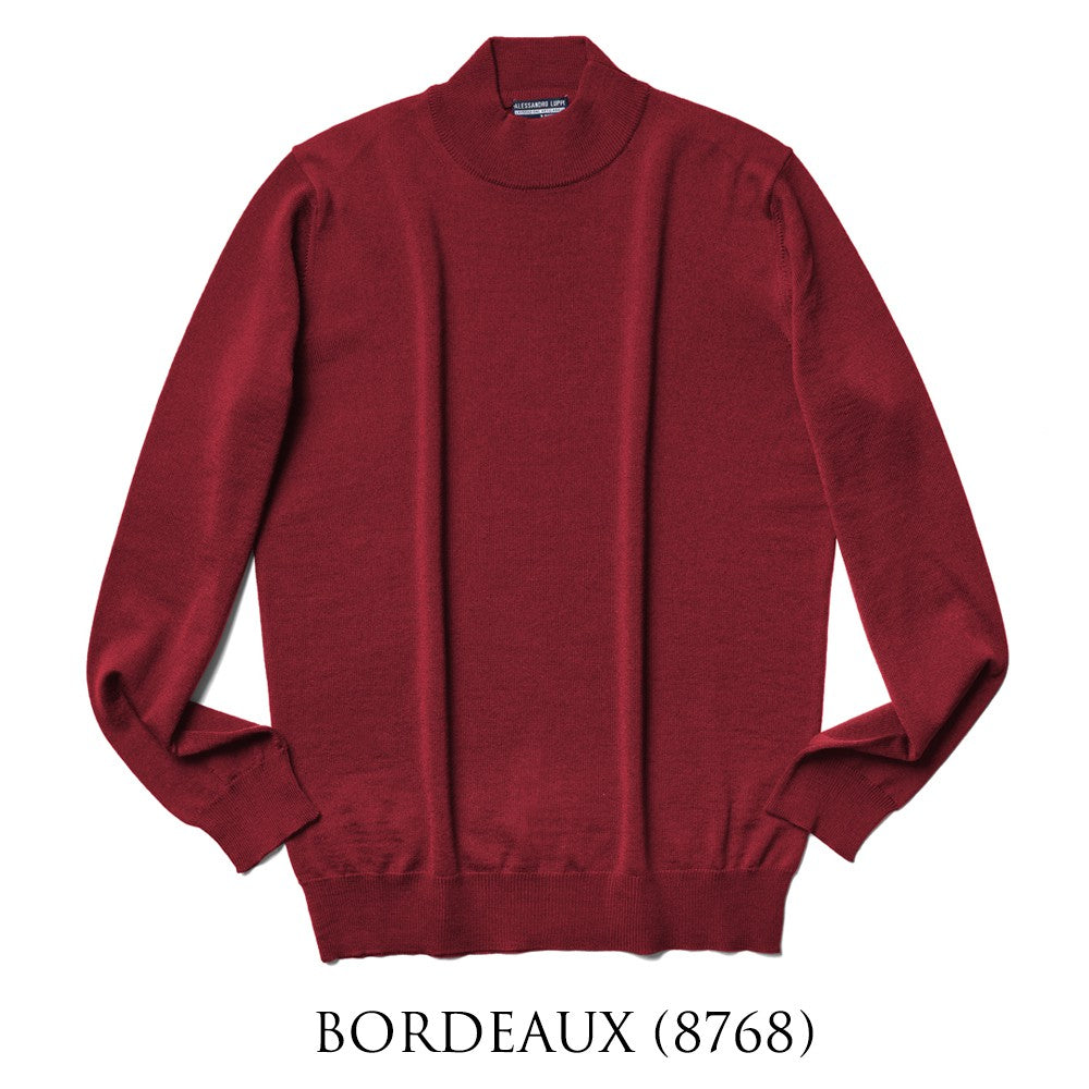 アレッサンドロルッピ ALESSANDRO LUPPI モックネック ハイネック ニット 1222 25AW メンズ ハイゲージ ウールニット エクストラファインメリノウール モックネックニット セーター 長袖 ブルー ブラック ネイビー ホワイト ワイン ブラウン グレー ベージュ