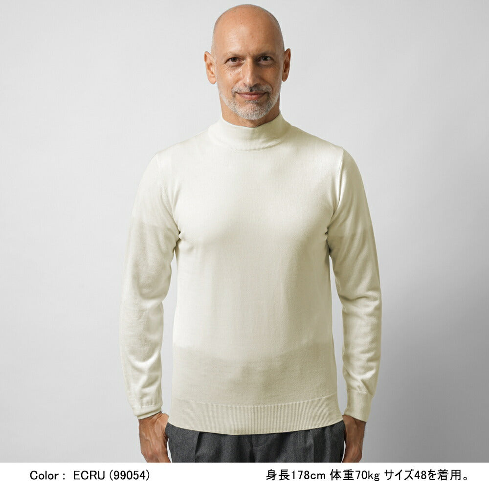 アレッサンドロルッピ ALESSANDRO LUPPI モックネック ハイネック ニット 1222 25AW メンズ ハイゲージ ウールニット エクストラファインメリノウール モックネックニット セーター 長袖 ブルー ブラック ネイビー ホワイト ワイン ブラウン グレー ベージュ