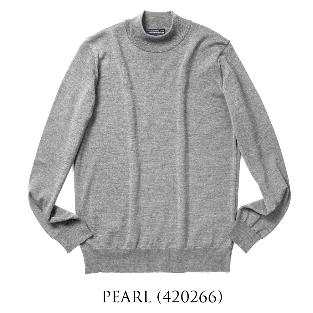 アレッサンドロルッピ ALESSANDRO LUPPI モックネック ハイネック ニット 1222 25AW メンズ ハイゲージ ウールニット エクストラファインメリノウール モックネックニット セーター 長袖 ブルー ブラック ネイビー ホワイト ワイン ブラウン グレー ベージュ