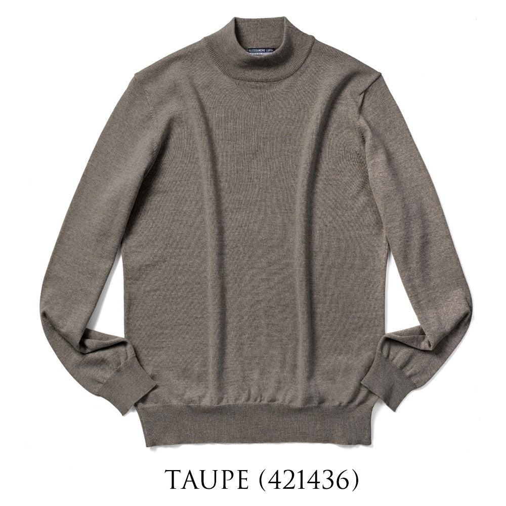 アレッサンドロルッピ ALESSANDRO LUPPI モックネック ハイネック ニット 1222 25AW メンズ ハイゲージ ウールニット エクストラファインメリノウール モックネックニット セーター 長袖 ブルー ブラック ネイビー ホワイト ワイン ブラウン グレー ベージュ