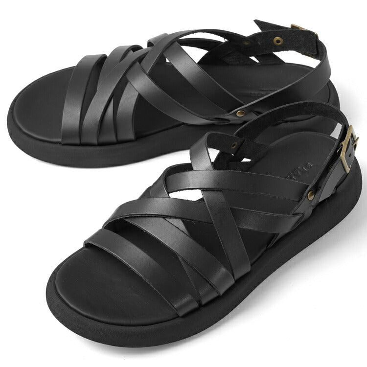 ブラドール BRADOR レザーサンダル 厚底 92506 NERO ブラック 黒 本革 高級 バックストラップサンダル メンズ ブランド 革 クッション 履き心地 シンプル カジュアル 男性 高級サンダル ブランドサンダル イタリア レザー メンズサンダル