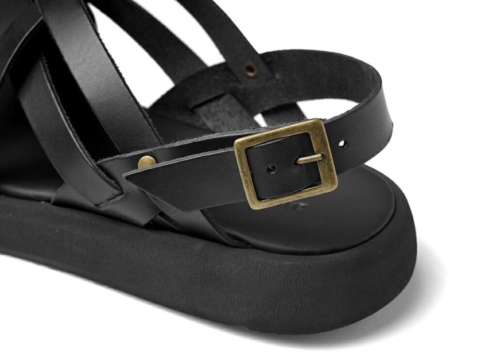 ブラドール BRADOR レザーサンダル 厚底 92506 NERO ブラック 黒 本革 高級 バックストラップサンダル メンズ ブランド 革 クッション 履き心地 シンプル カジュアル 男性 高級サンダル ブランドサンダル イタリア レザー メンズサンダル