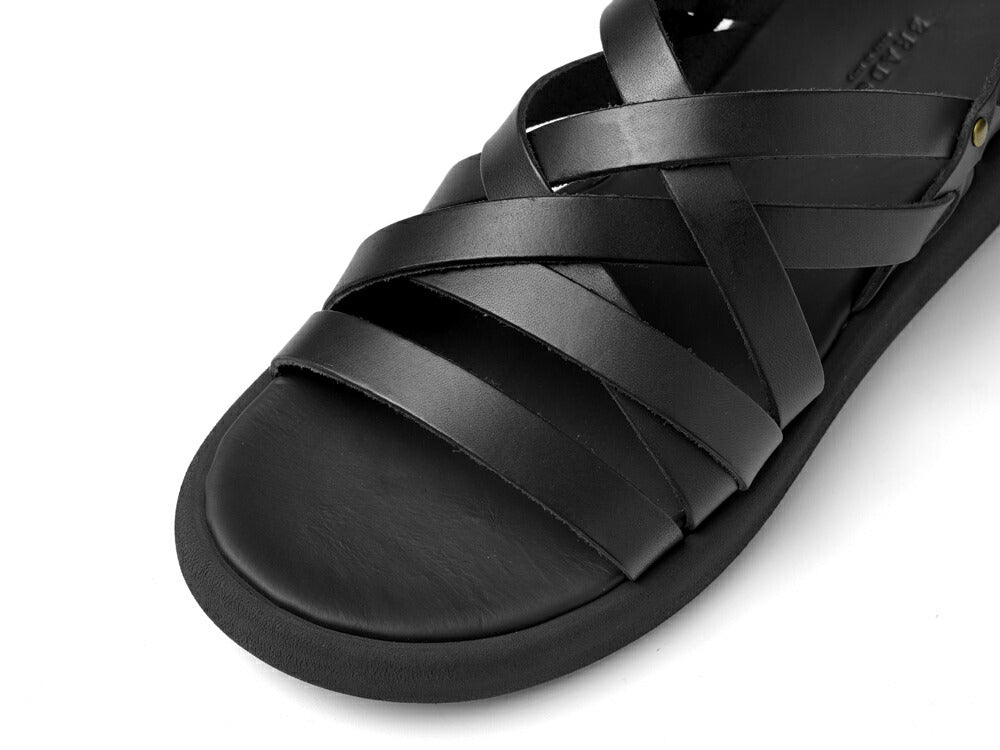 ブラドール BRADOR レザーサンダル 厚底 92506 NERO ブラック 黒 本革 高級 バックストラップサンダル メンズ ブランド 革 クッション 履き心地 シンプル カジュアル 男性 高級サンダル ブランドサンダル イタリア レザー メンズサンダル