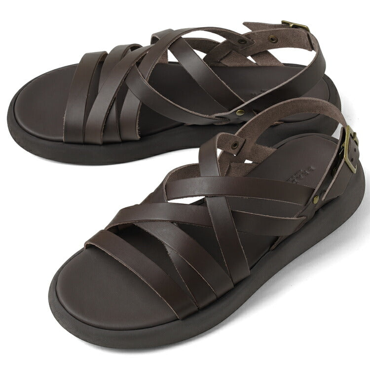 ブラドール BRADOR レザーサンダル 厚底 92506 T.MORO ブラウン 茶色 本革 高級 バックストラップサンダル メンズ ブランド 革 クッション 履き心地 シンプル カジュアル 男性 高級サンダル ブランドサンダル イタリア レザー メンズサンダル