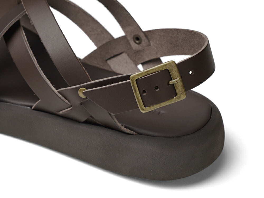 ブラドール BRADOR レザーサンダル 厚底 92506 T.MORO ブラウン 茶色 本革 高級 バックストラップサンダル メンズ ブランド 革 クッション 履き心地 シンプル カジュアル 男性 高級サンダル ブランドサンダル イタリア レザー メンズサンダル